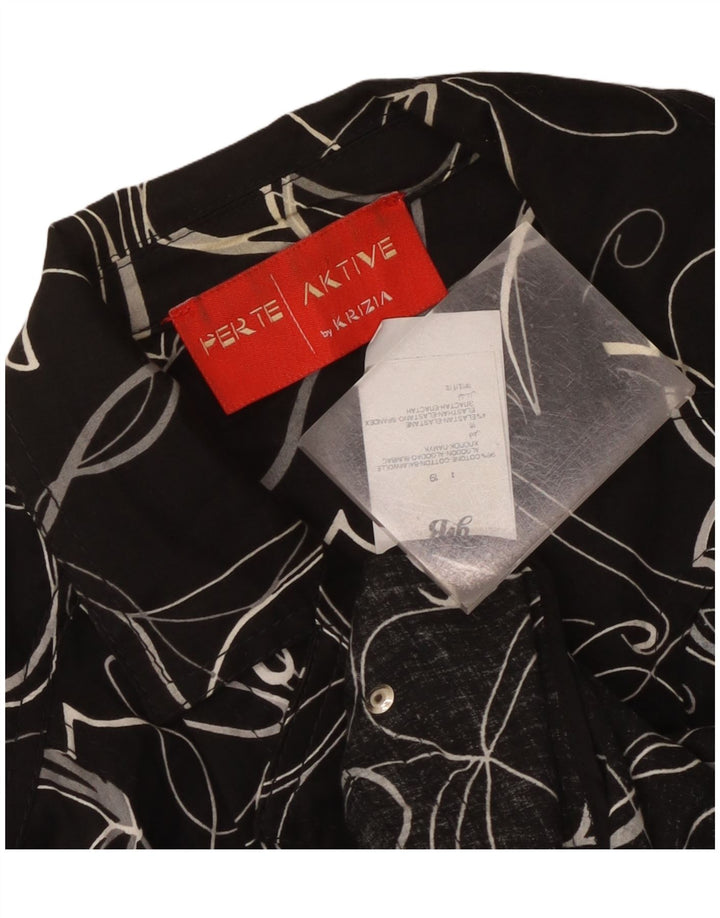 Perte by Krizia Damen 3-Knopf-Blazerjacke UK 12 Mittelschwarz geblümt