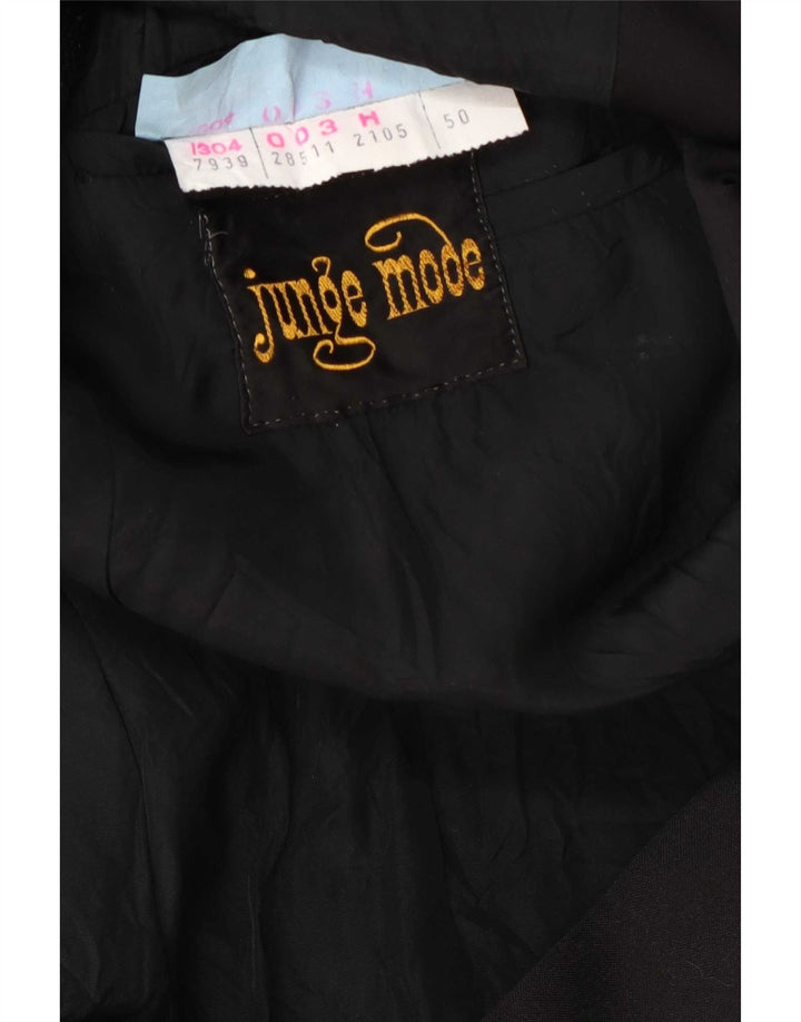 Junge Mode Herren 1-Knopf-Blazerjacke IT 50 Large Schwarz Polyester