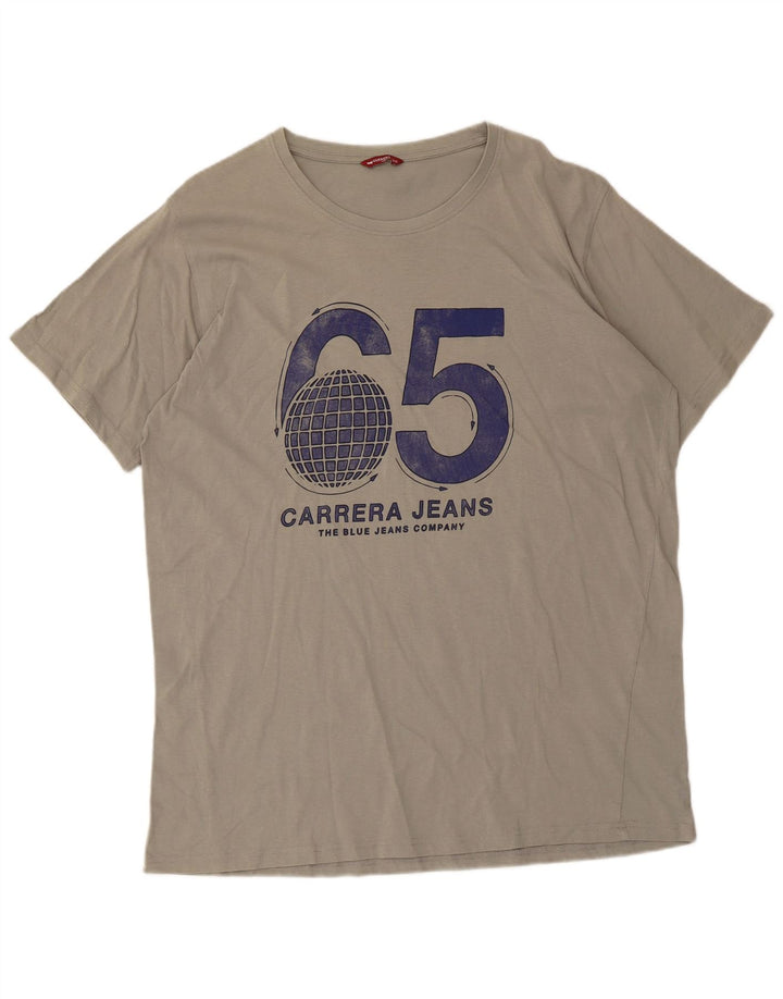 Carrera Herren Grafik T-Shirt Top 2XL Grau Baumwolle
