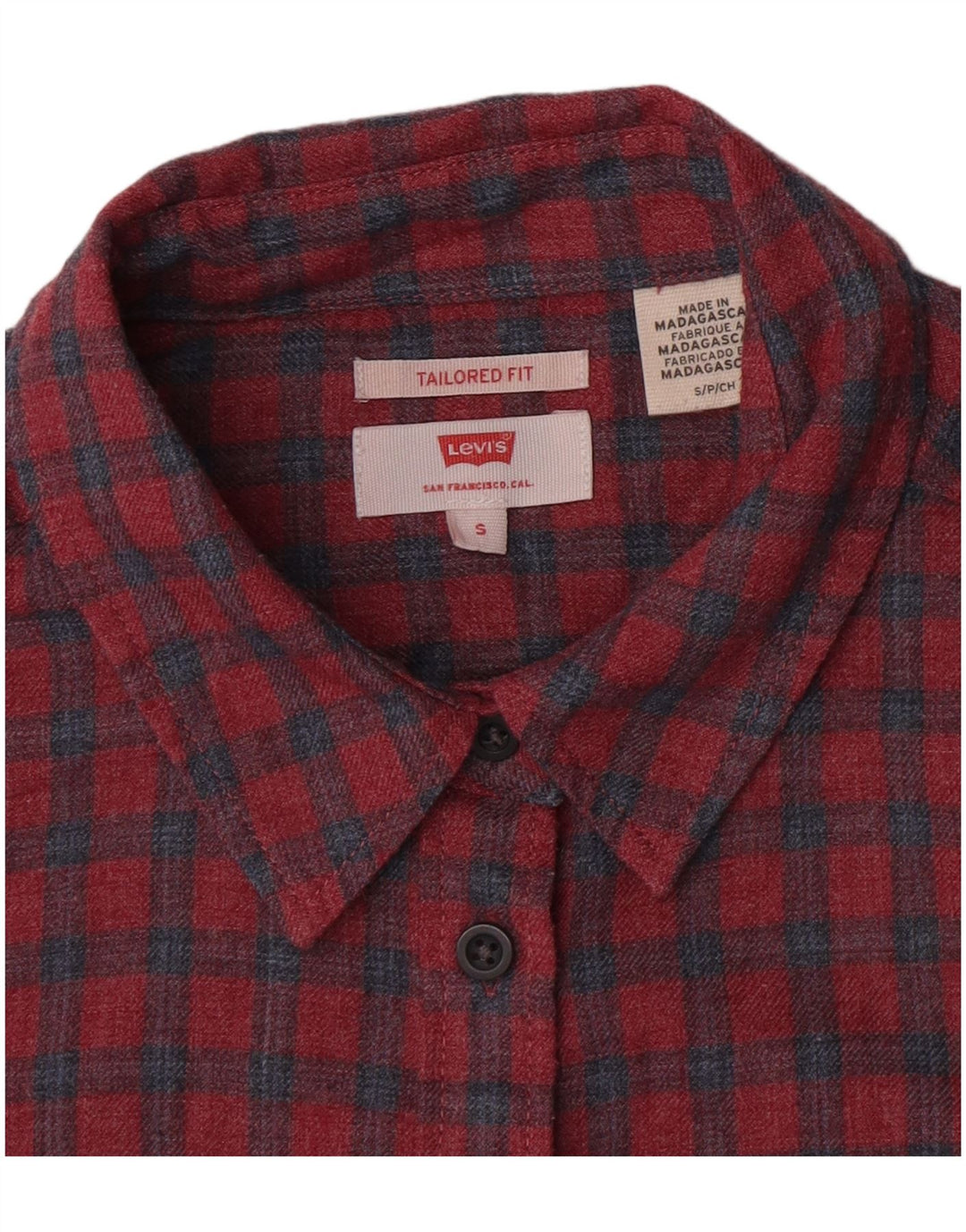 Levi's Damen-Flanellhemd mit maßgeschneiderter Passform, Gr. 10, klein, rot kariert