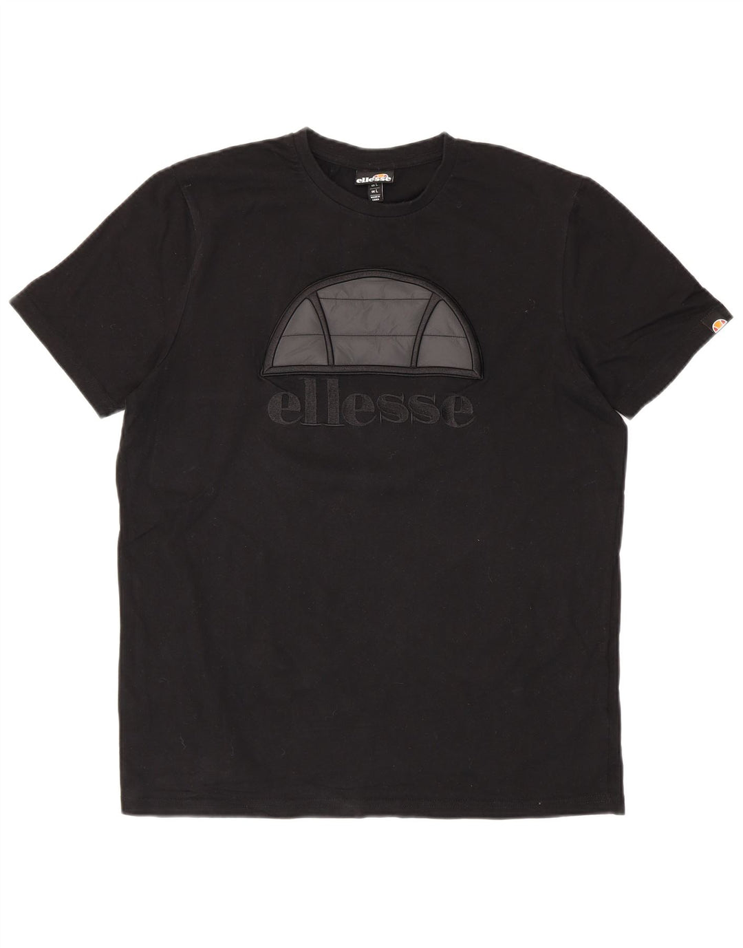Ellesse Herren-T-Shirt mit Grafik, groß, aus schwarzer Baumwolle