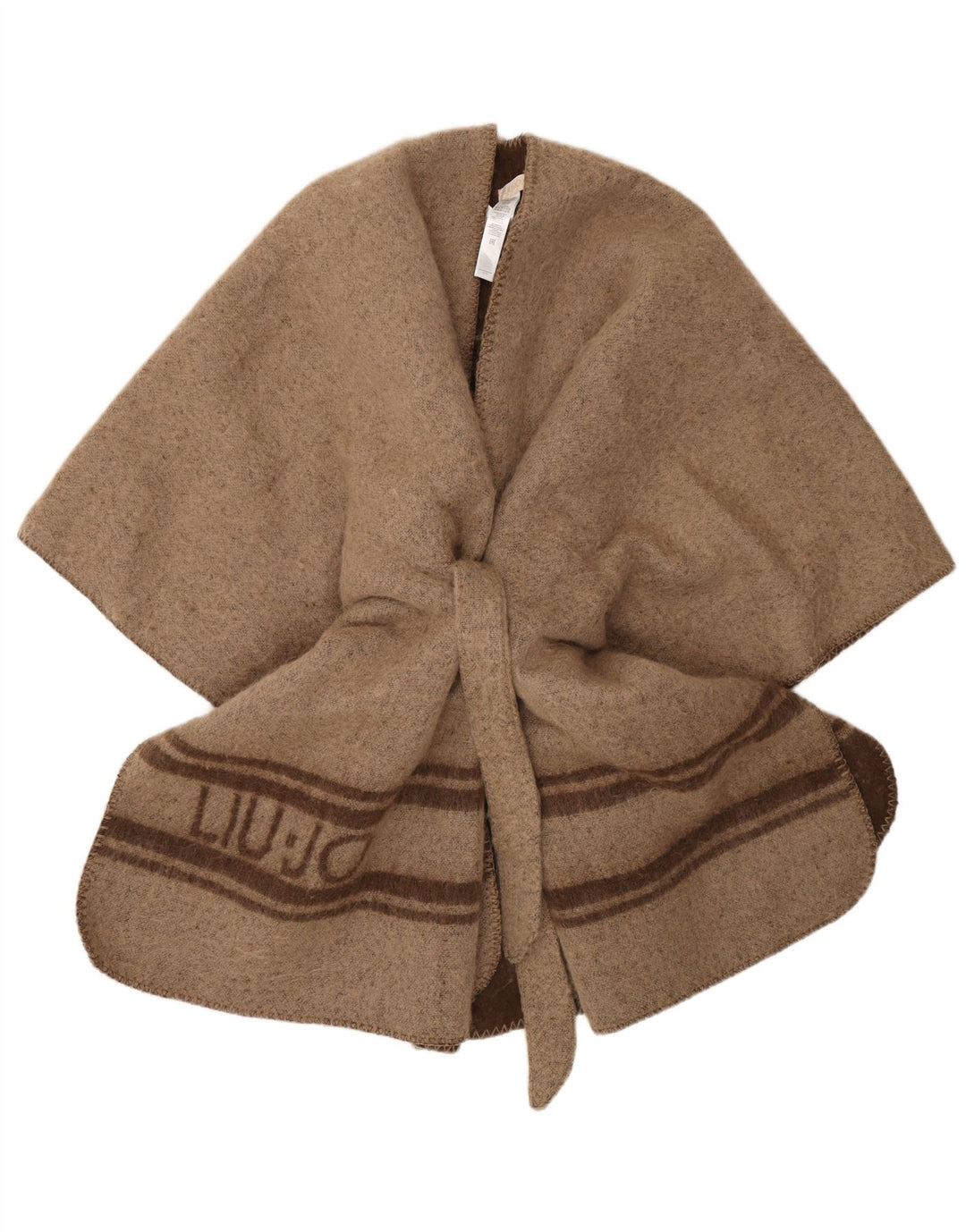 Liu Jo Damen Poncho-Mantel mit Grafik, Einheitsgröße, braun gestreift, Polyester