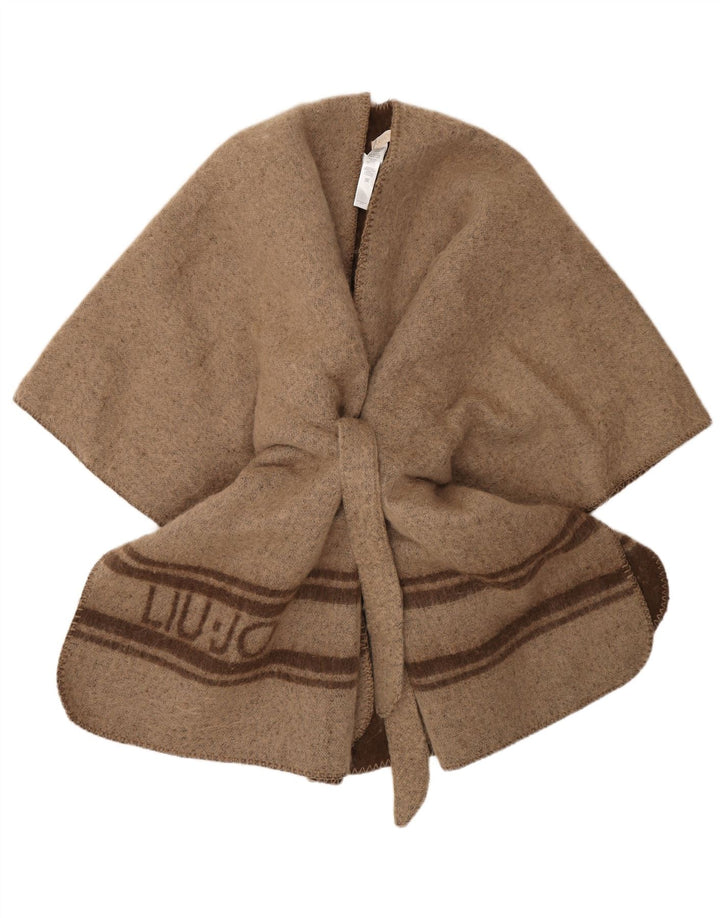 Liu Jo Damen Poncho-Mantel mit Grafik, Einheitsgröße, braun gestreift, Polyester