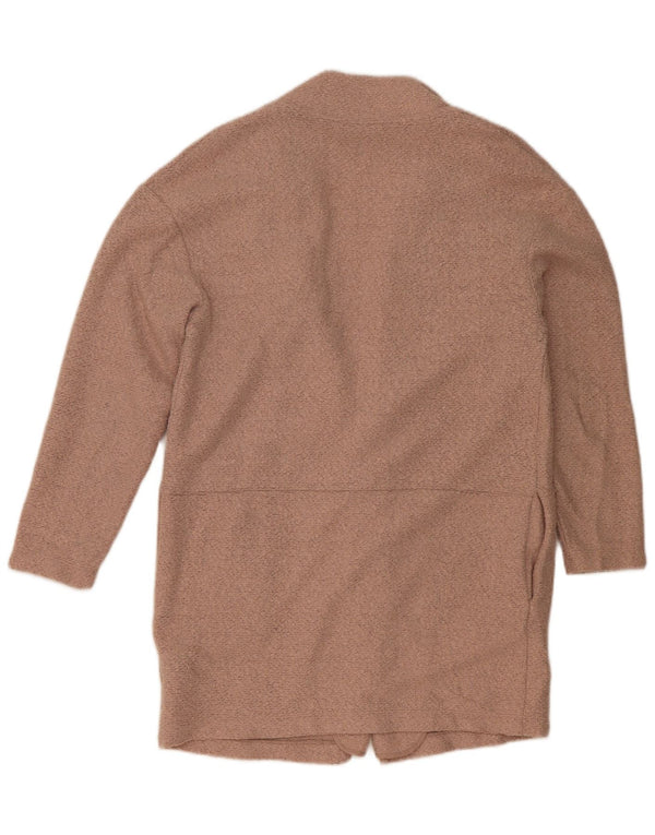 Marks & Spencer Damen Longline Open Cardigan Pullover UK 12 Mittelrosa