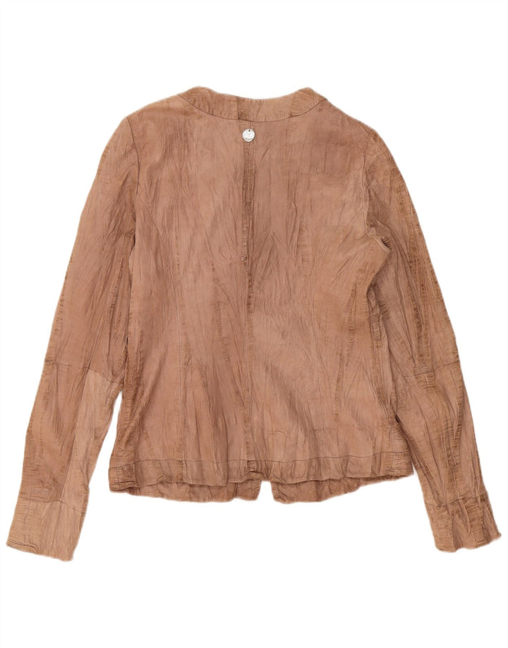 Liu Jo Damen Lederjacke IT 46 Großes braunes Leder