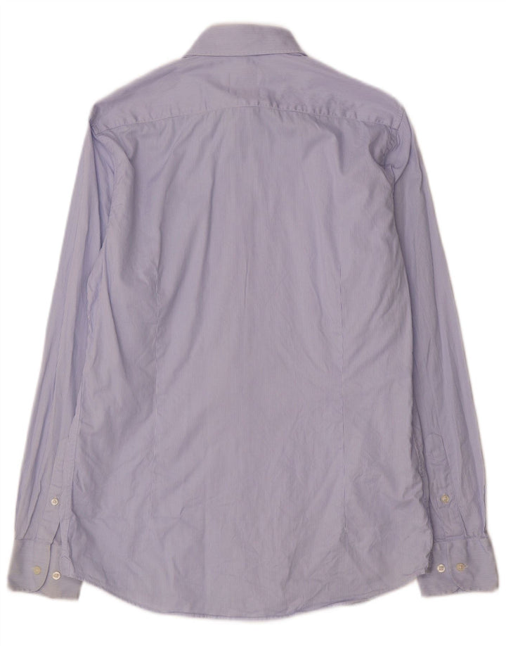 Massimo Dutti Herrenhemd Größe 39 15 1/2 Mittelblauer Nadelstreifen