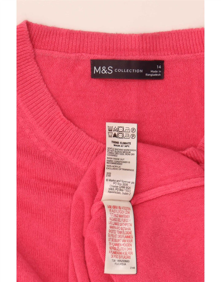 Marks & Spencer Damen-Pullover mit U-Boot-Ausschnitt, Gr. 14, Rosa