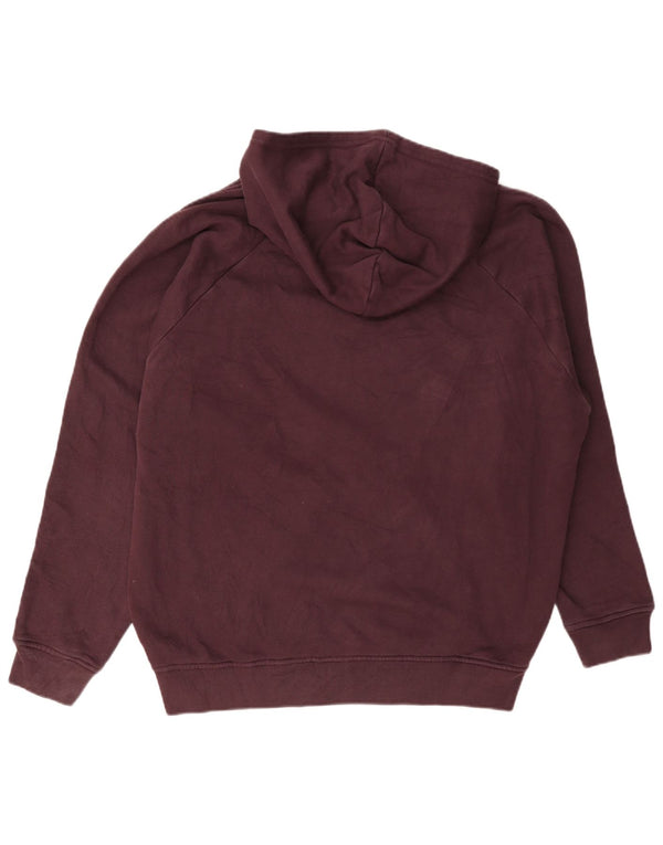 Adidas Damen Übergroßer Kapuzenpullover UK 12/14 Medium Burgund Baumwolle