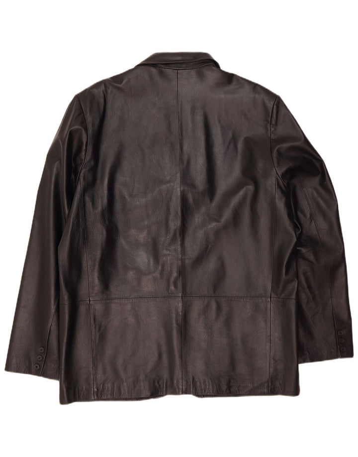 Conbipel Herren Lederjacke IT 56 2XL Schwarzes Leder