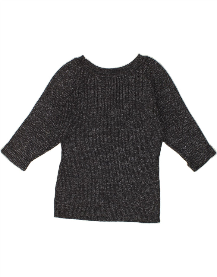 VINTAGE Womens 3/4 Sleeve Boat Neck Jumper Sweater IT 42 Medium Grey Vintage Vintage and Second-Hand Vintage from Messina Hembry 