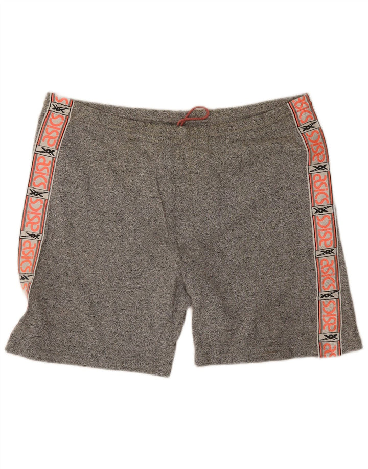 Asics Herren Grafik-Sportshorts, groß, graue Farbblock-Baumwolle