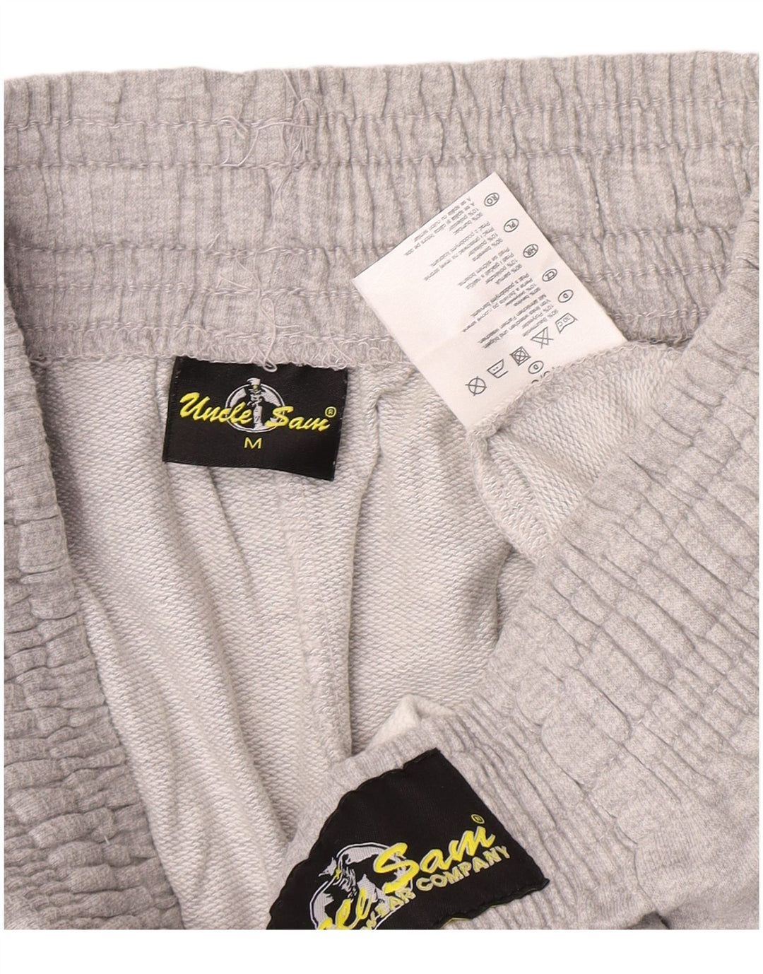 Uncle Sam Herren-Bermuda-Sportshorts mit Grafik, mittelgraue Baumwolle