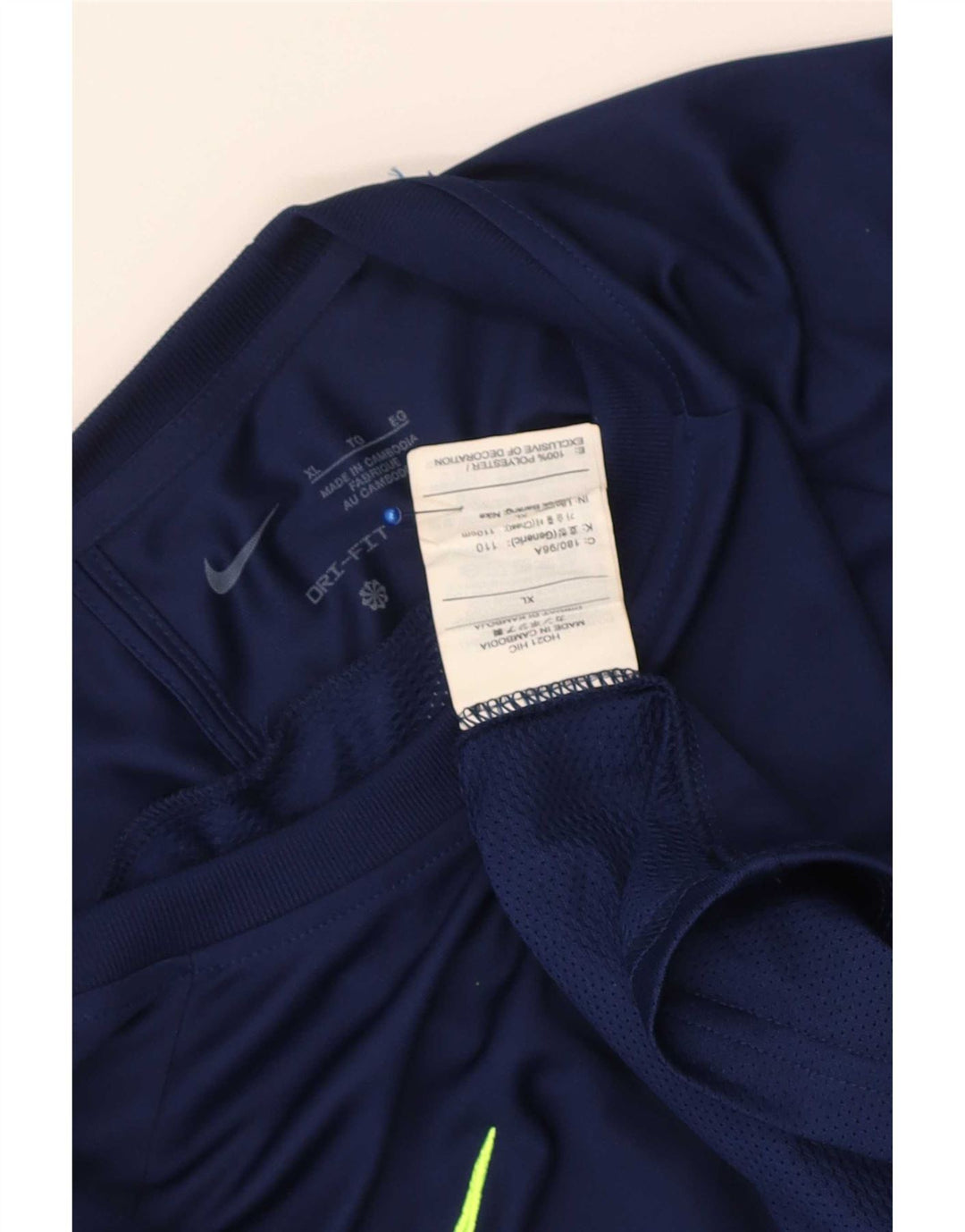Nike Herren Dri Fit T-Shirt Top XL Marineblaues Colourblock-Polyester