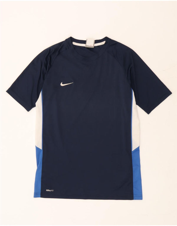 Nike Dri Fit T-Shirt für Jungen, 13–14 Jahre, XL, Marineblau, Farbblock