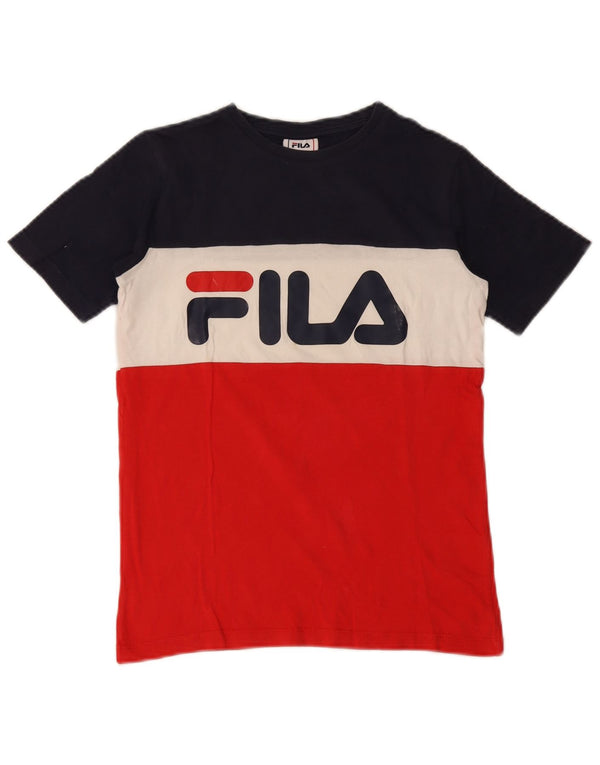 FILA Grafik-T-Shirt für Jungen, 11–12 Jahre, rote Farbblock-Baumwolle