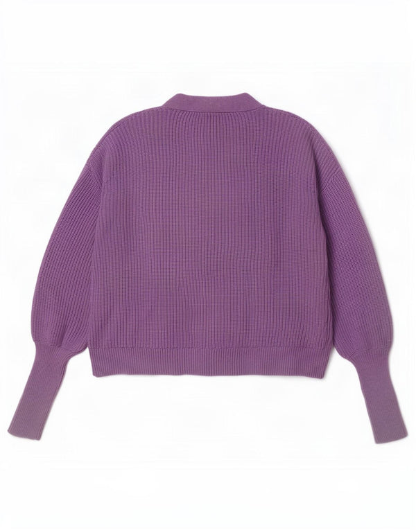 Marks & Spencer Damen Crop Cardigan Pullover UK 14 Mittellila Viskose
