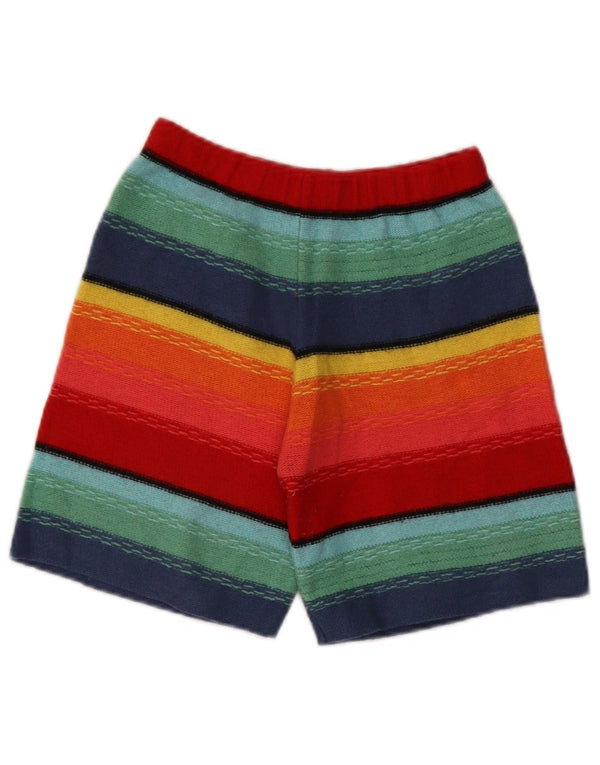 Benetton Girls Sport Shorts 10-11 Years Large Multicoloured Striped Wool