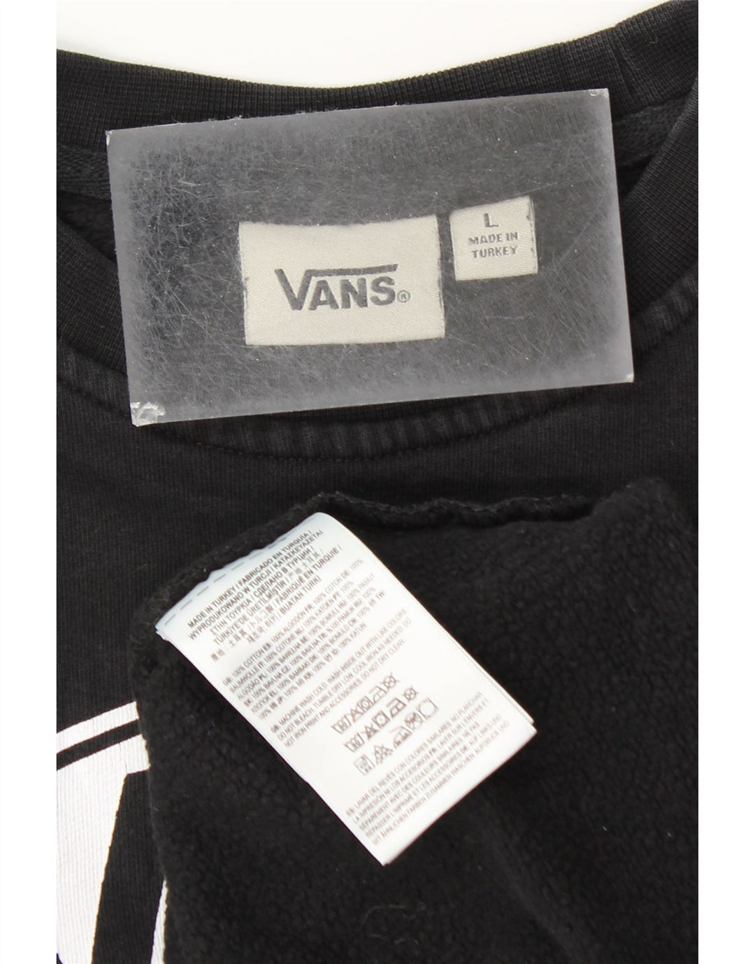 VANS Womens Graphic Sweatshirt Jumper UK 14 Large Black Cotton