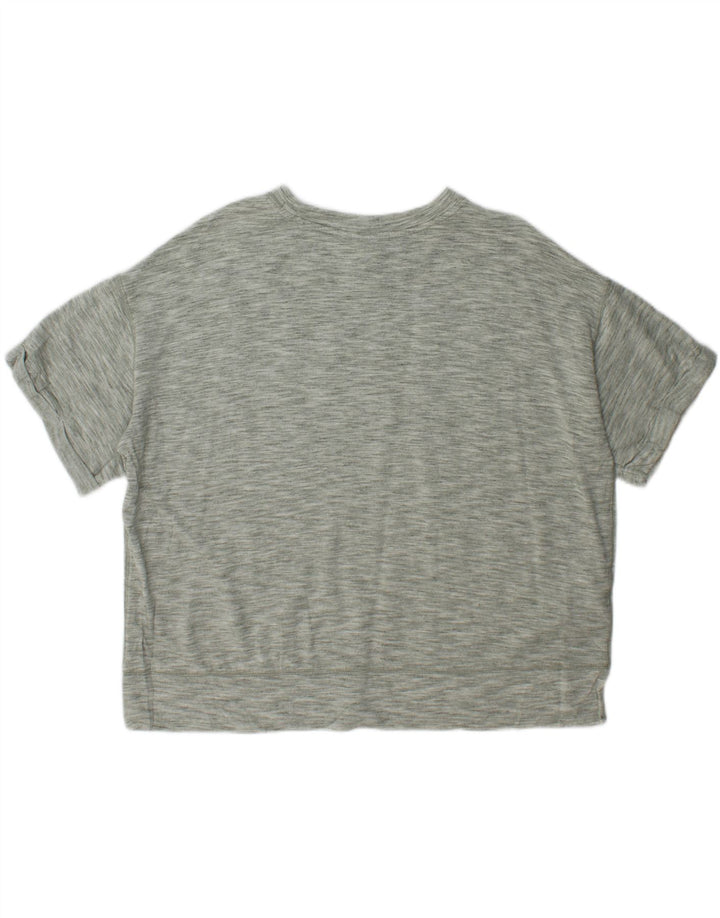 Eddie Bauer Damen Übergroßes T-Shirt-Oberteil UK 18 XL Grün meliertes Polyester