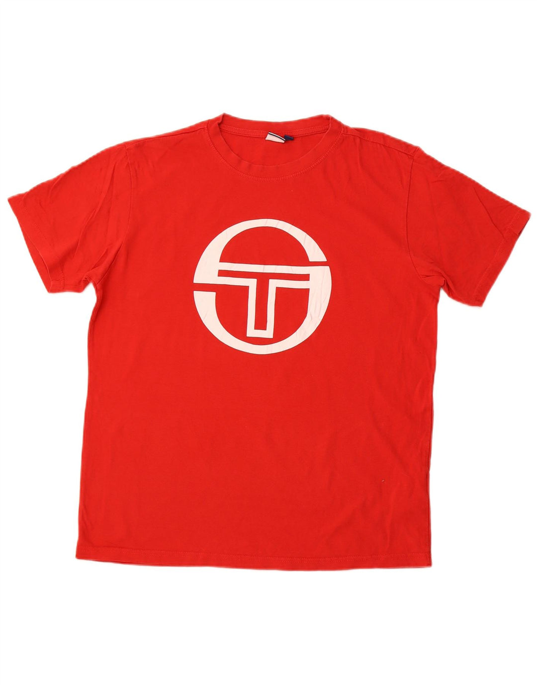 Sergio Tacchini Herren-T-Shirt mit Grafik, Größe L, aus roter Baumwolle