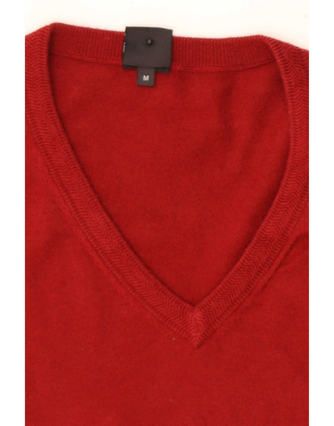 Hugo Boss Herren-Pullover mit normaler Passform, V-Ausschnitt, Mittelrot, Farbblock