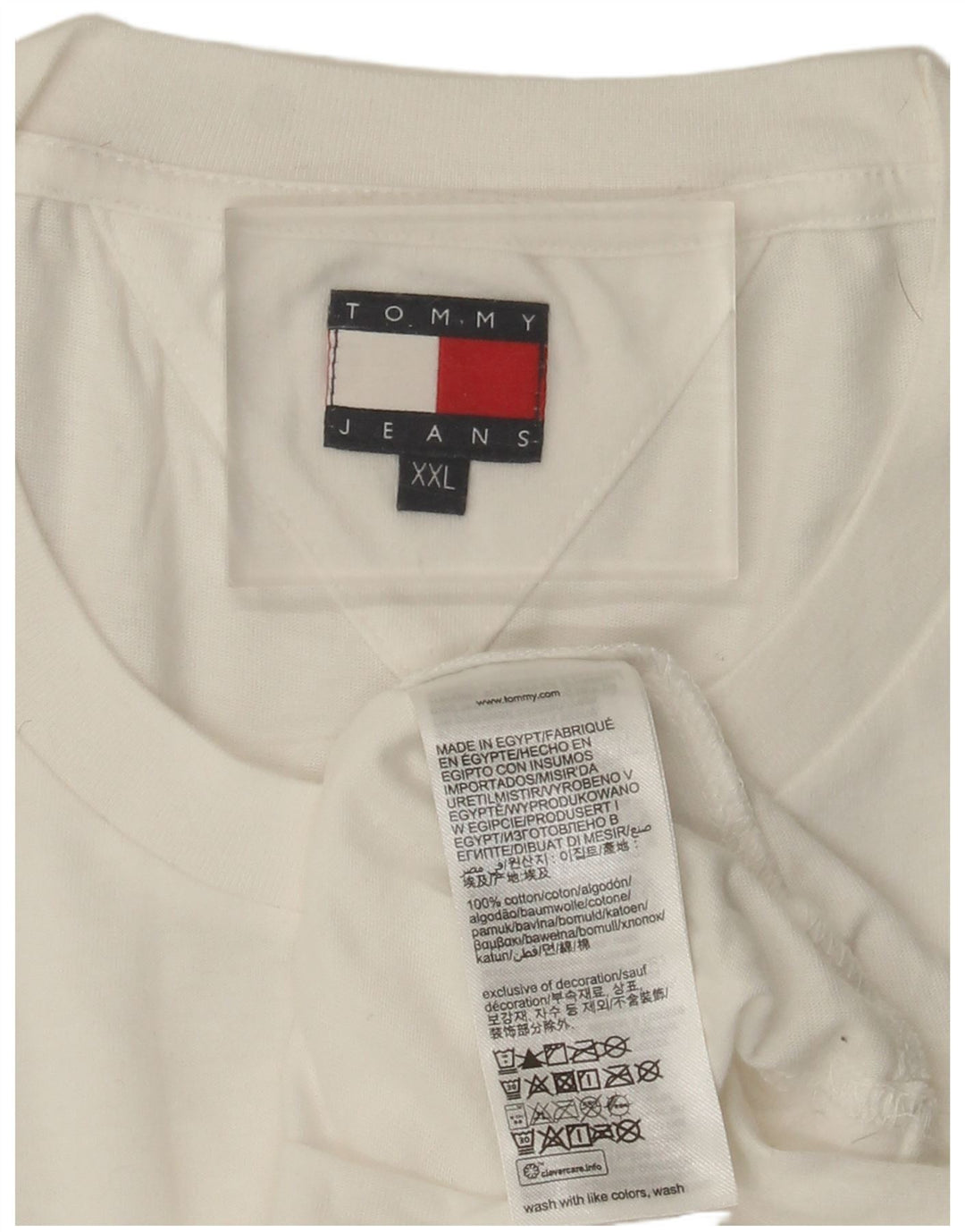 Tommy Hilfiger Herren T-Shirt Top 2XL Weiße Baumwolle
