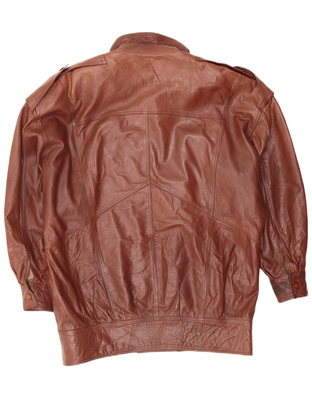Vintage Damen Militärlederjacke UK 18 XL Braun