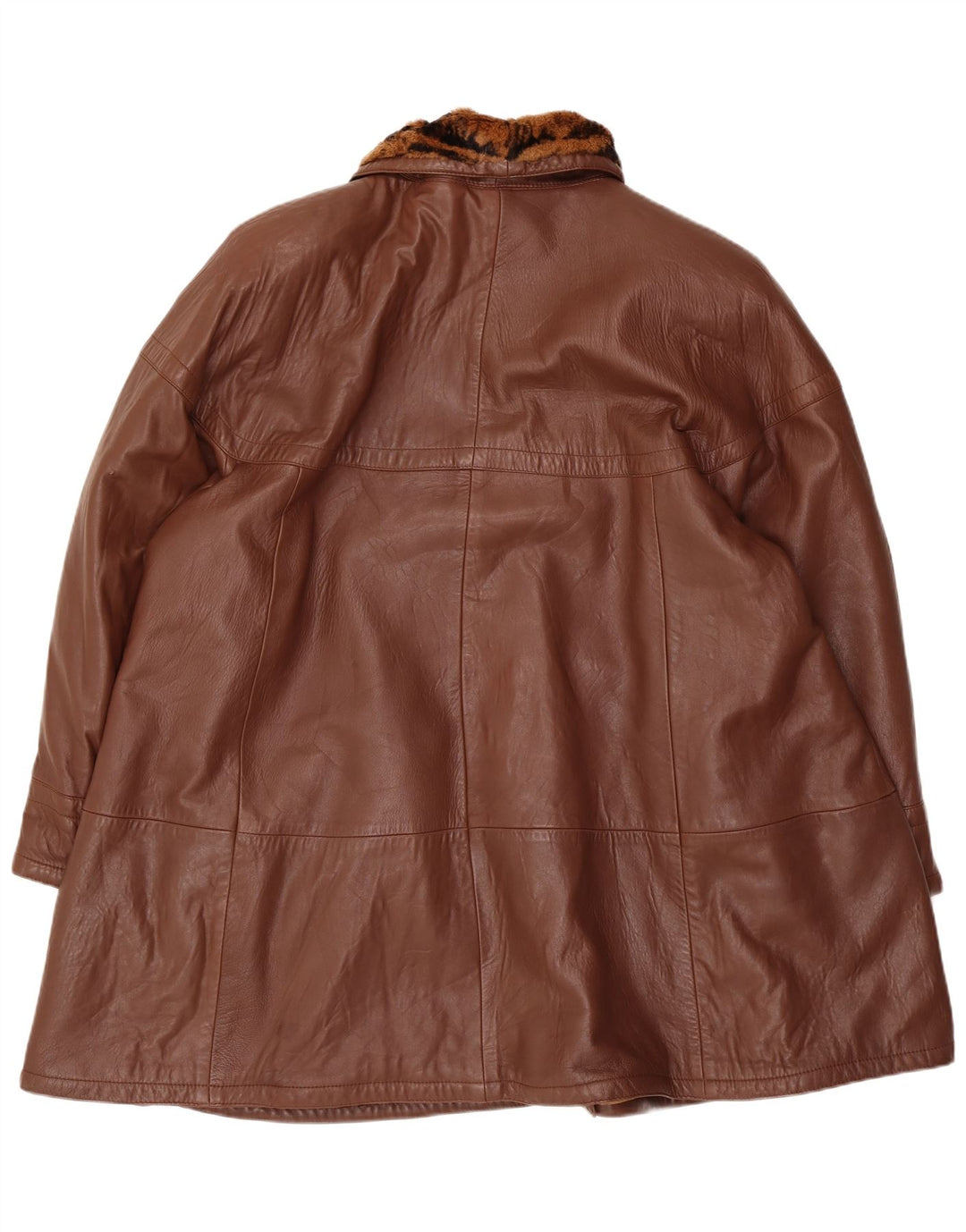 Vintage Damen Wendejacke UK 18 XL Braun Animal Print