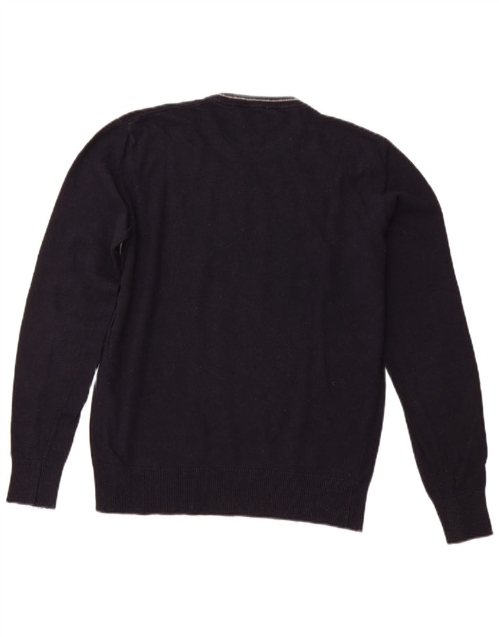 ARMANI JEANS Herren-Pullover mit Rundhalsausschnitt, mittlere marineblaue Viskose