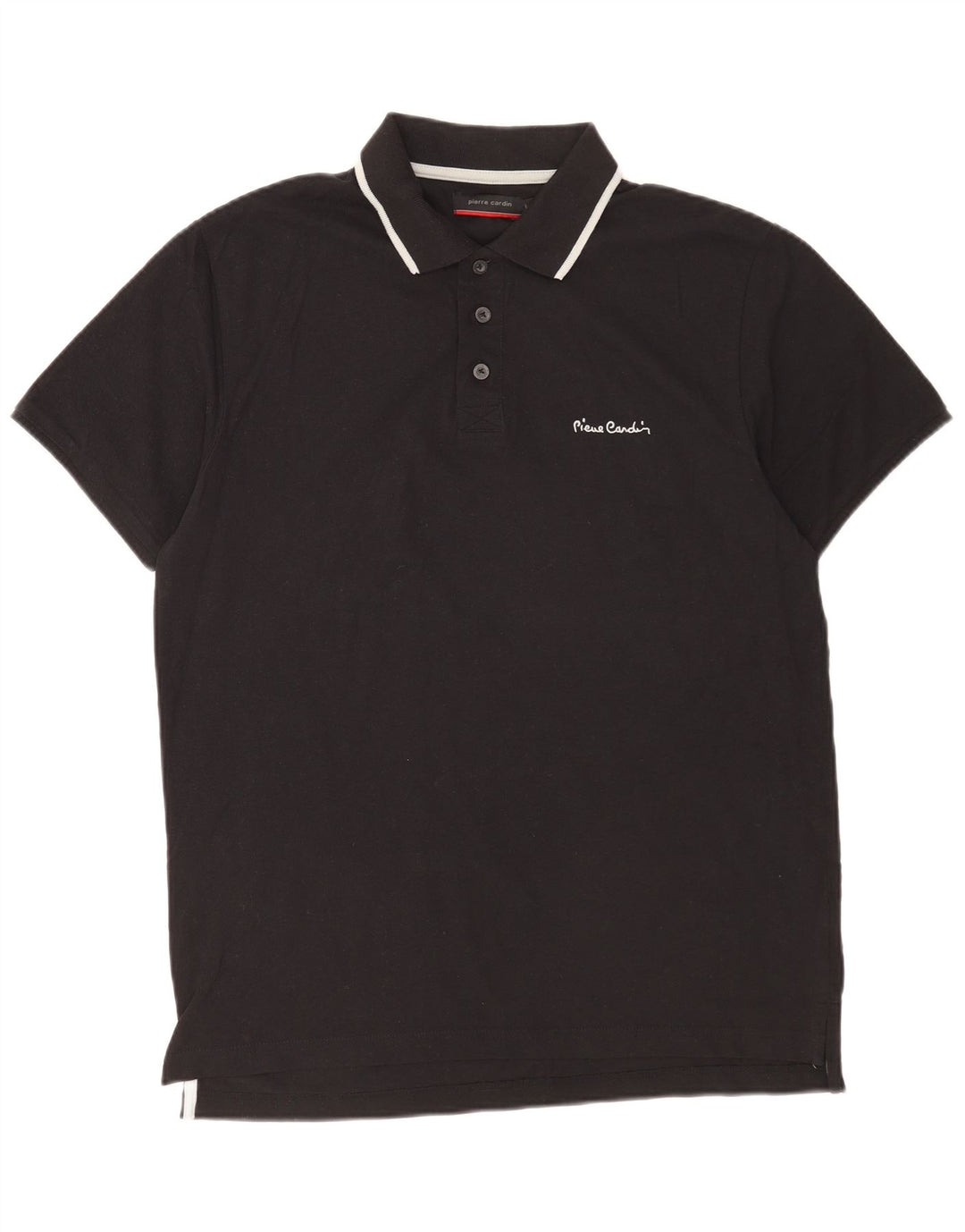 Pierre Cardin Herren-Poloshirt, groß, schwarze Baumwolle