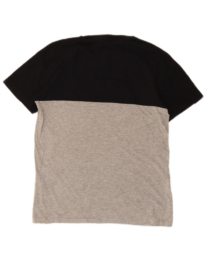 JACK & JONES Herren-T-Shirt mit Grafik, Mittelschwarz, Colourblock-Baumwolle