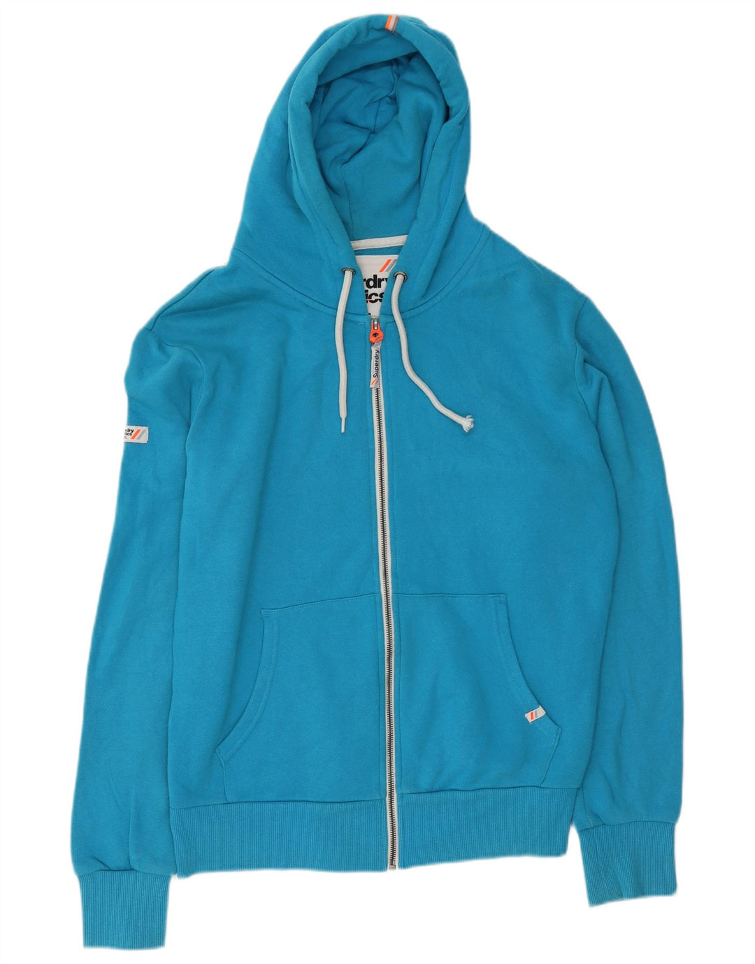 Superdry Herren-Kapuzenpullover mit Reißverschluss, groß, aus blauer Baumwolle