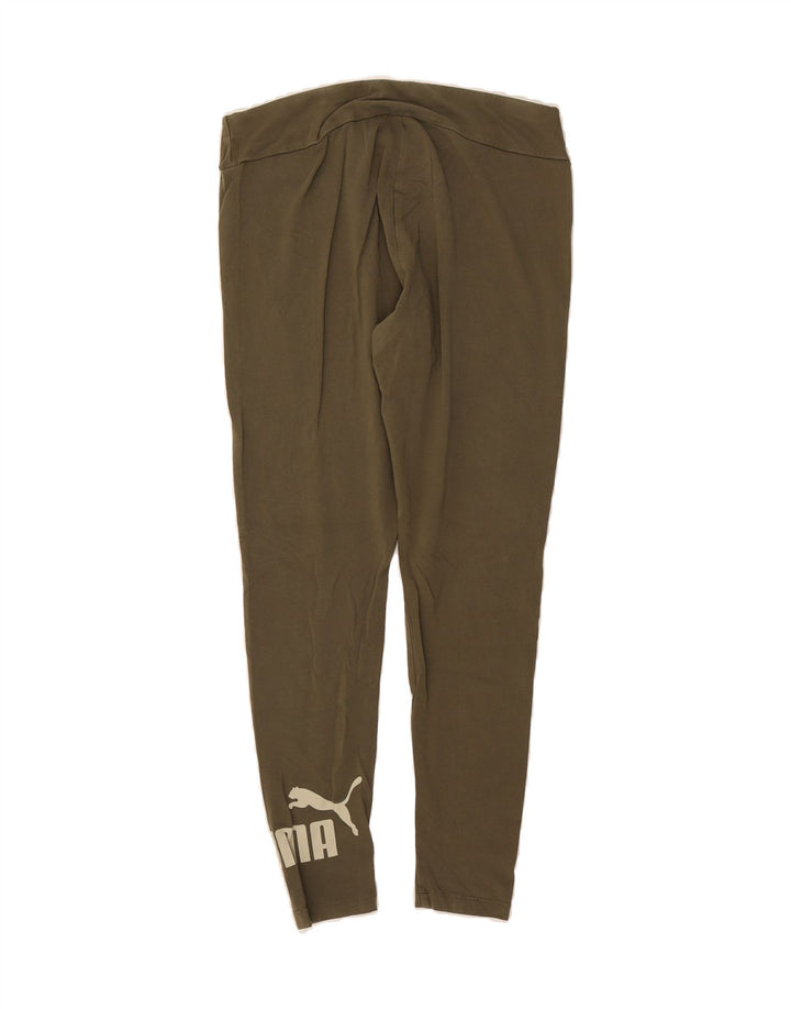 PUMA Womens Graphic Leggings UK 14 Large  Khaki Cotton Vintage Puma and Second-Hand Puma from Messina Hembry 