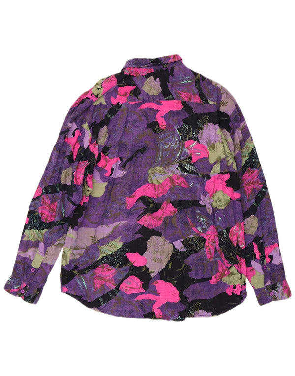 Vintage Mens Shirt Size 43/44 XL Purple Floral