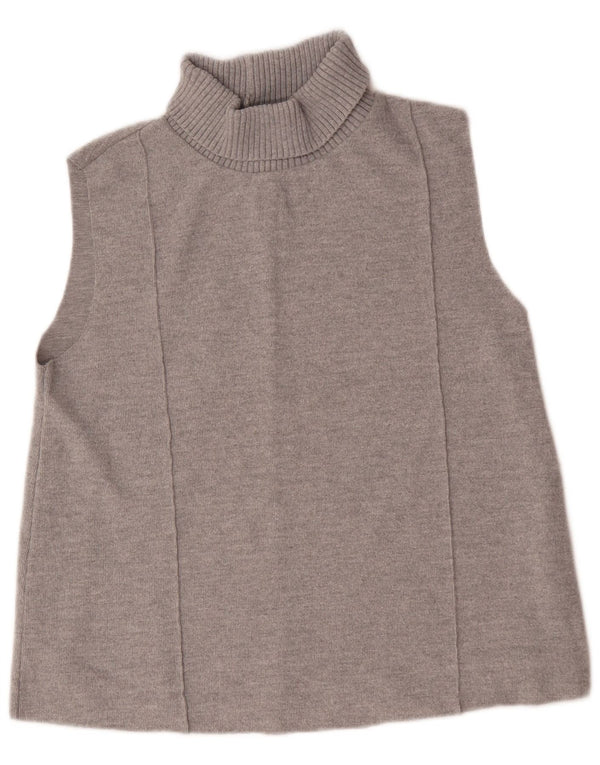 Zara Damen Weste Tank Top UK 16 Large Graue Baumwolle