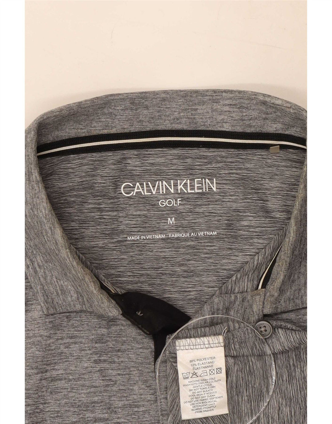 Calvin Klein Herren Golf-Poloshirt Mittelgrau geflecktes Polyester