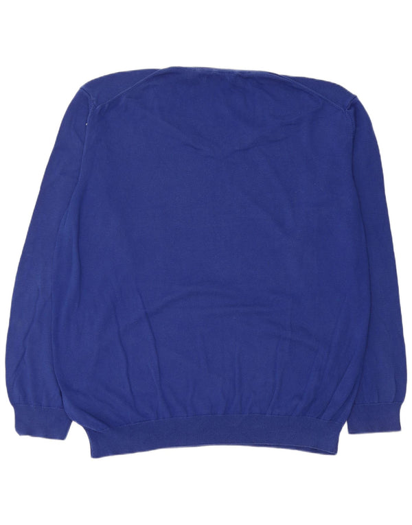 Gant Herren-Pullover mit V-Ausschnitt, 3XL, blaue Baumwolle