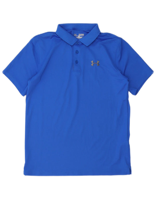 UNDER ARMOUR Jungen Heat Gear Poloshirt 13-14 Jahre XL Blaues Polyester