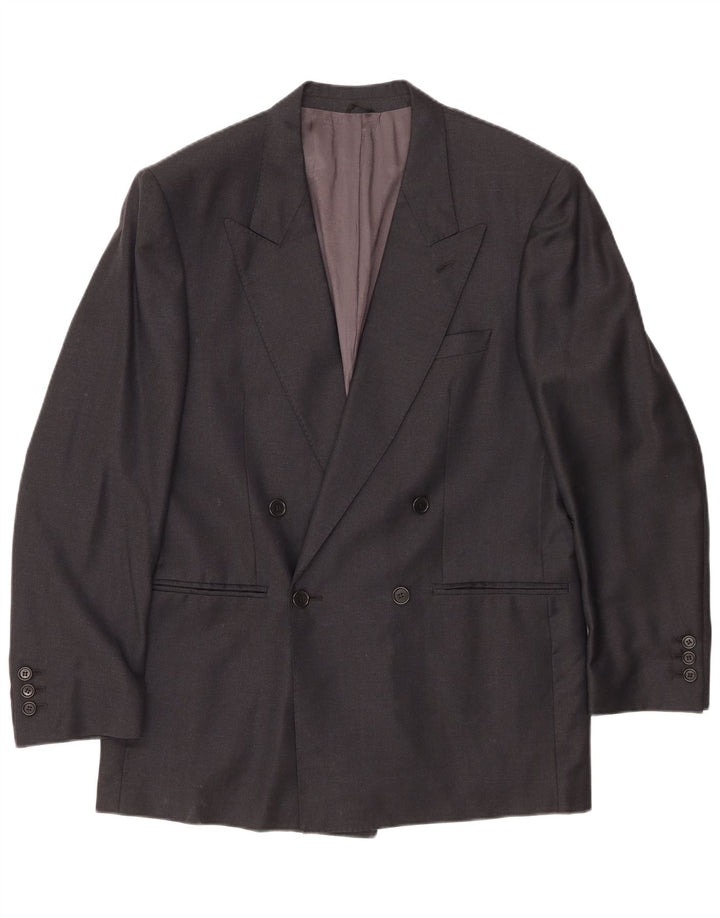 Ermenegildo Zegna Herren zweireihige Blazerjacke IT 48 Mittelschwarz