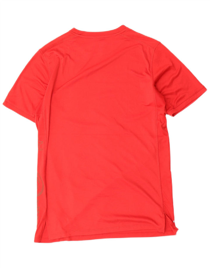 Nike Herren Dri Fit Grafik-T-Shirt-Oberteil aus mittelrotem Polyester