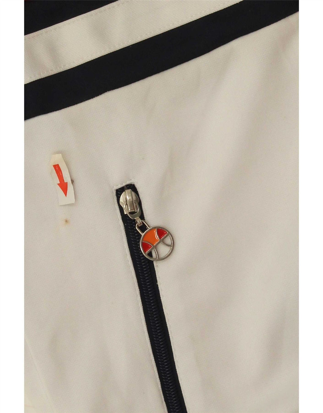 Ellesse Herren-Trainingsanzug-Oberteil, Jacke, klein, weißes Farbblock-Polyester