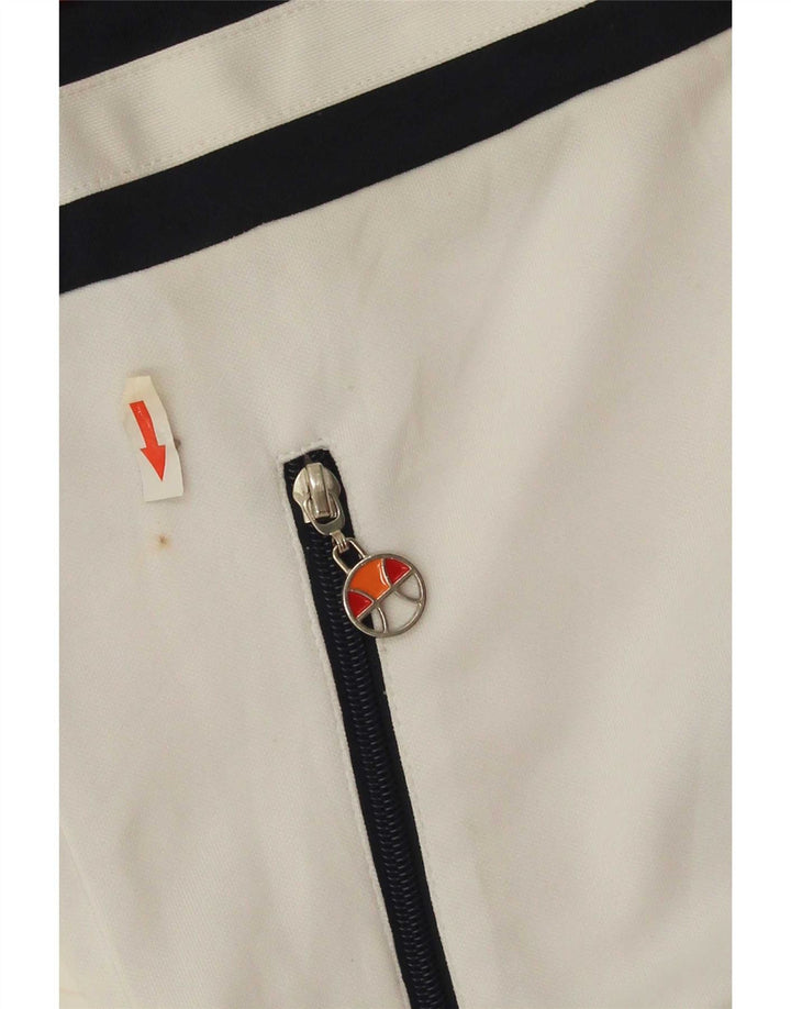 Ellesse Herren-Trainingsanzug-Oberteil, Jacke, klein, weißes Farbblock-Polyester