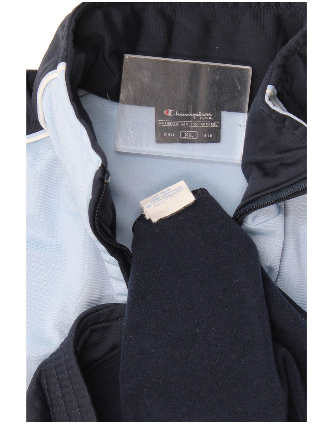 Champion Herren-Trainingsanzugoberteil, XL, Marineblau, Farbblock-Polyester
