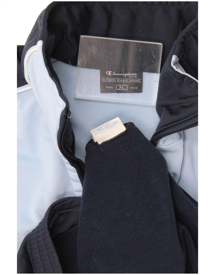 Champion Herren-Trainingsanzugoberteil, XL, Marineblau, Farbblock-Polyester