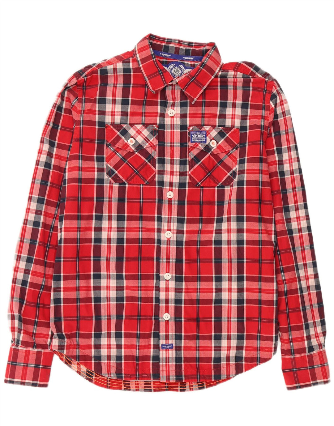 Superdry Mens Shirt XL Red Plaid Cotton