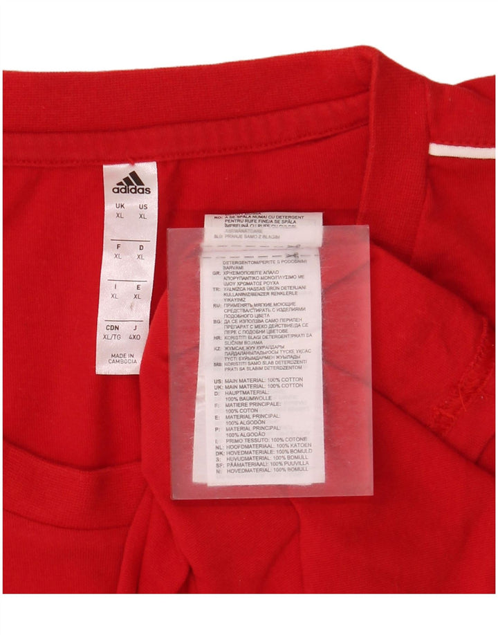 Adidas Herren T-Shirt Top XL Rot Baumwolle