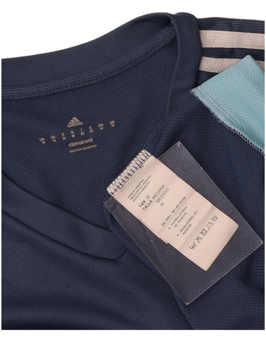 Adidas Herren Climalite T-Shirt Top Medium Marineblau Colourblock Polyester