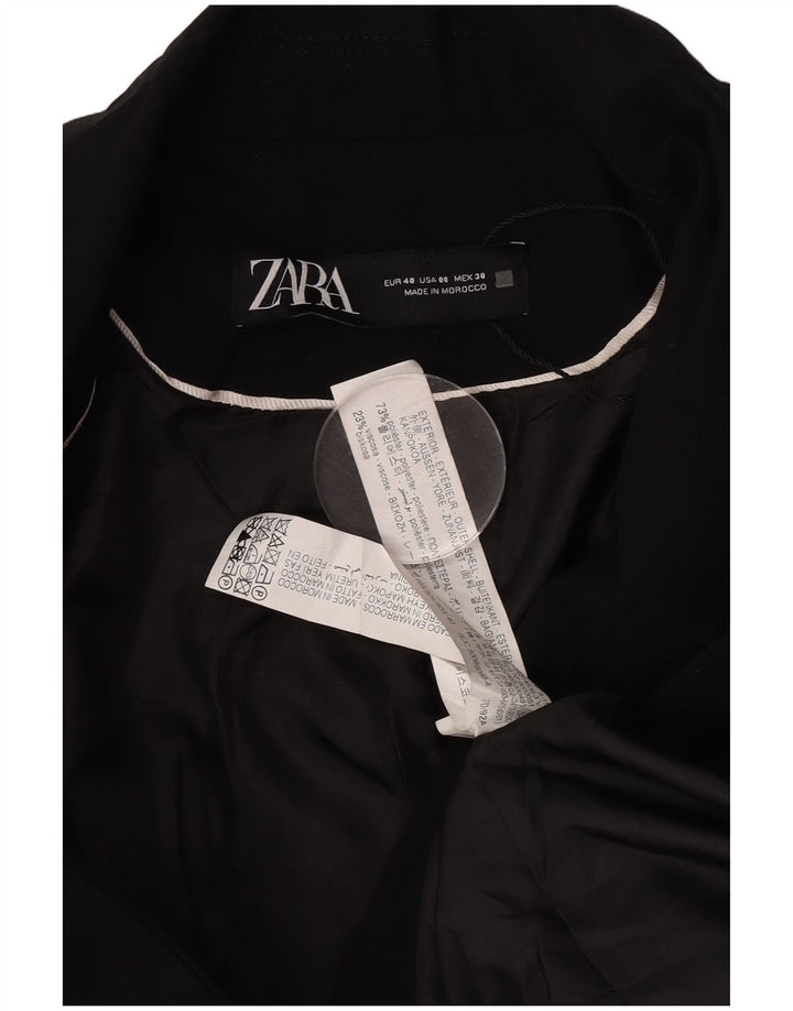 Zara Womens 1 Button Blazer Jacket EU 40 Medium Black Polyester