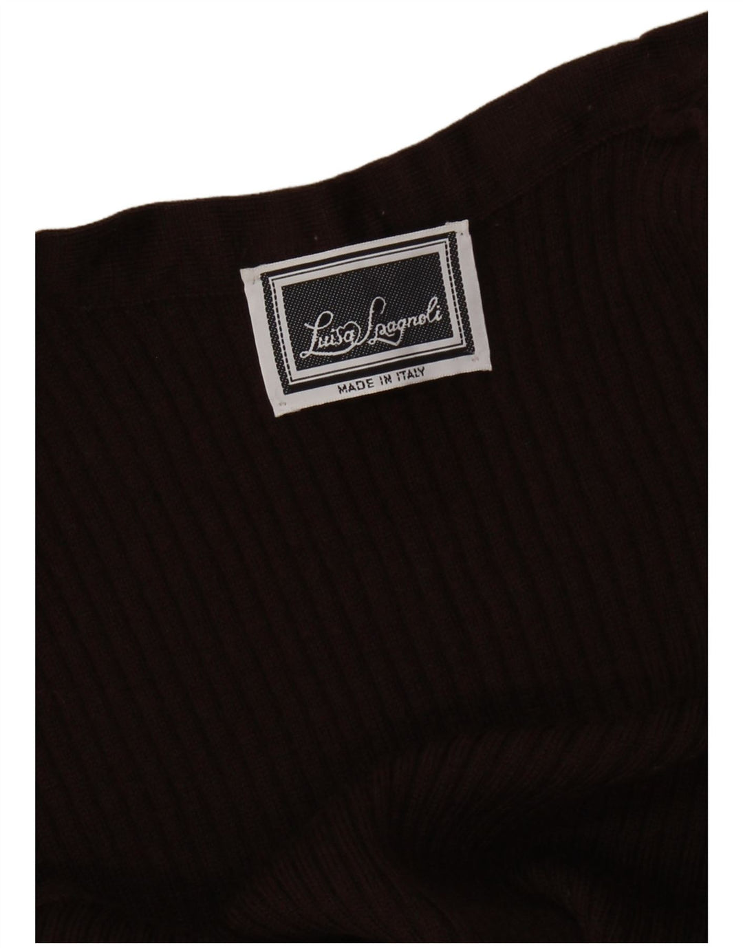 LUISA SPAGNOLI Damen ärmelloser offener Cardigan-Pullover UK 14 Mittelbraun