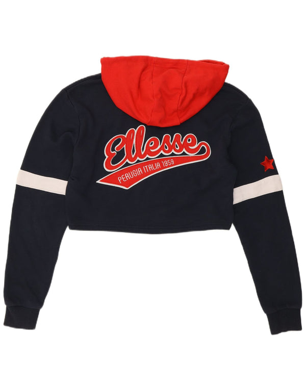 Ellesse Womens Perugia Oversized Hoodie Jumper UK 10 Small Navy Blue